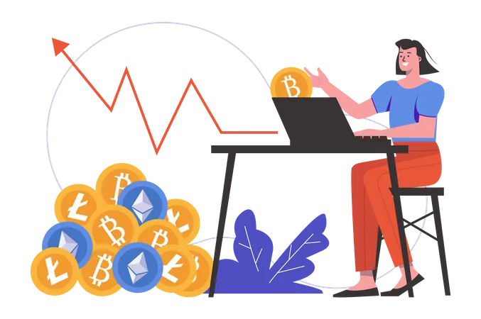 Concept d'extraction de crypto-monnaie  Illustration