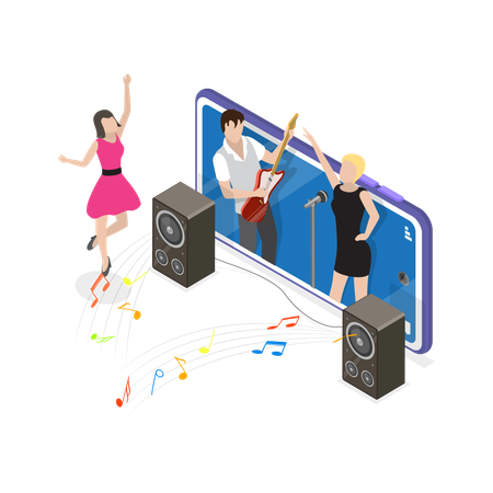 Concept de musique en ligne  Illustration
