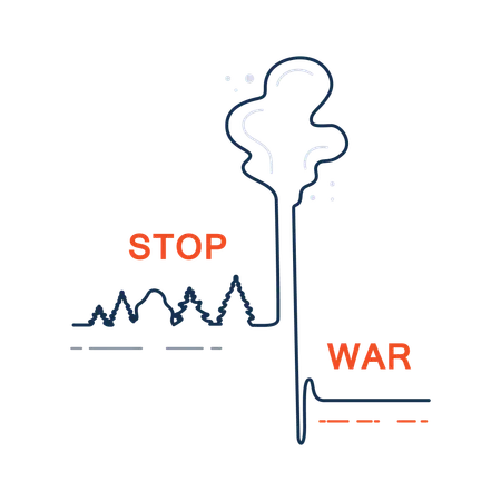 Concept de mouvement anti-guerre. La paix et la non-violence comme idée du monde  Illustration