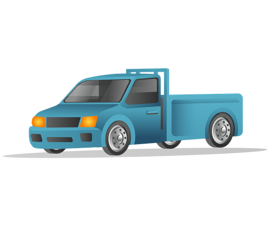 Concept isométrique plat illustration 3d camionnette de livraison  Illustration