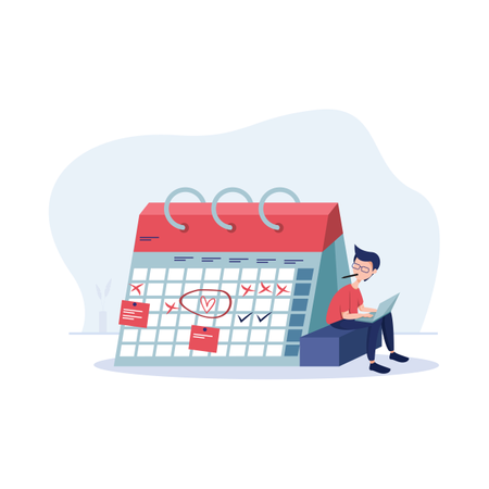 Concept of appointments and schedule in calendar  Illustration