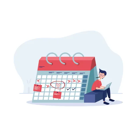 Concept of appointments and schedule in calendar  Illustration