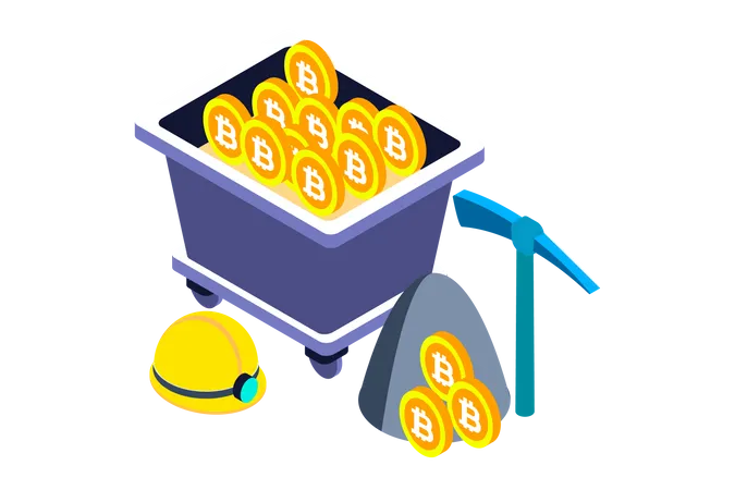 Concept of Bitcoin Mining  Illustration