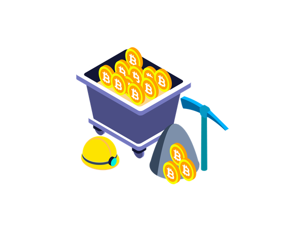 Concept of Bitcoin Mining  Illustration