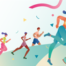 running competition illustration free download