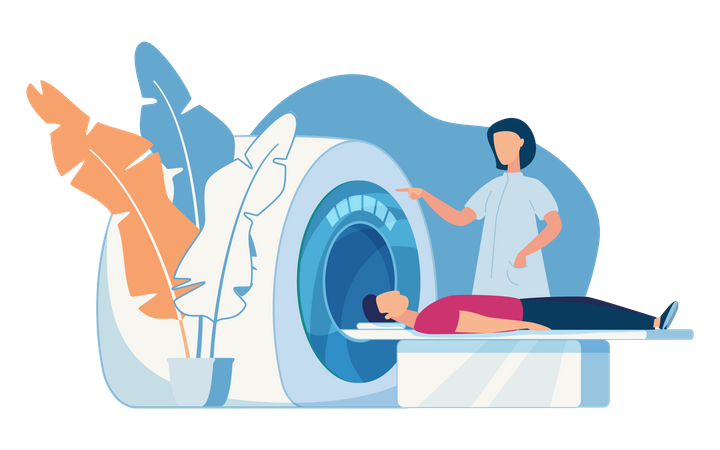 Concept of MRI scanning  Illustration