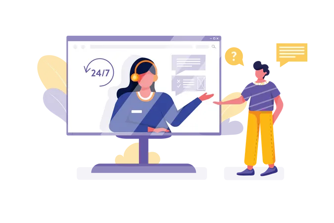 Concept of online customer support  Illustration