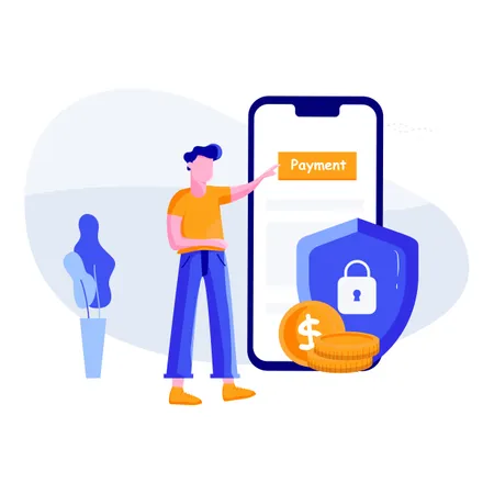 Concept of online payment security  Illustration