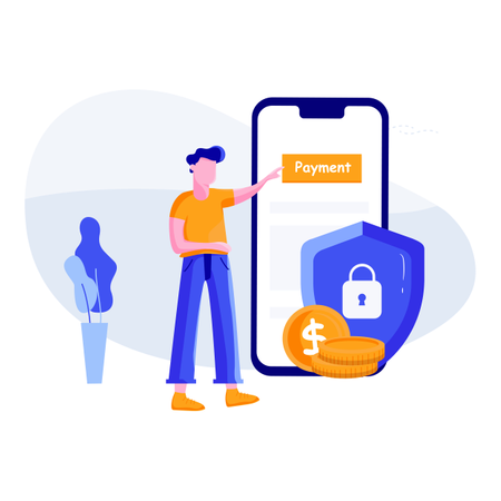 Concept of online payment security  Illustration