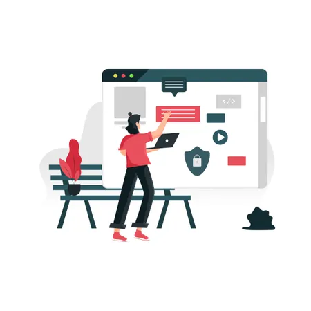 Concept of online personal data security  Illustration
