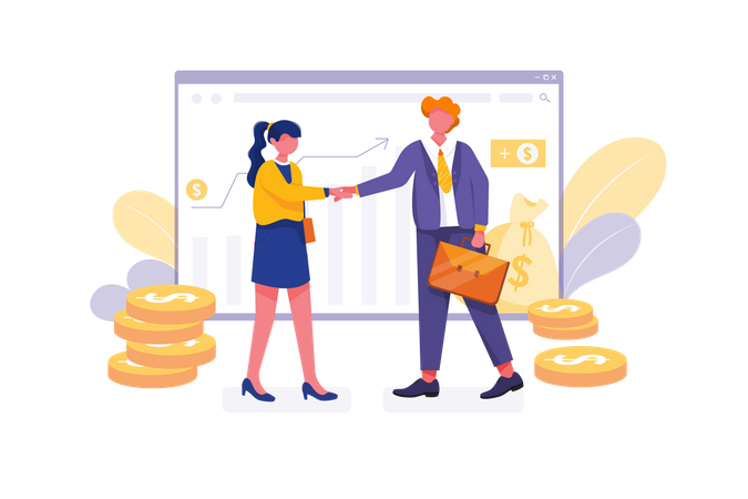 Concept of online referral program  Illustration