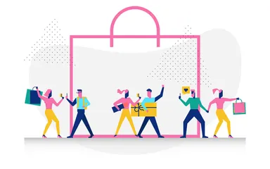 Woohoo Shopping Scene Illustration Pack