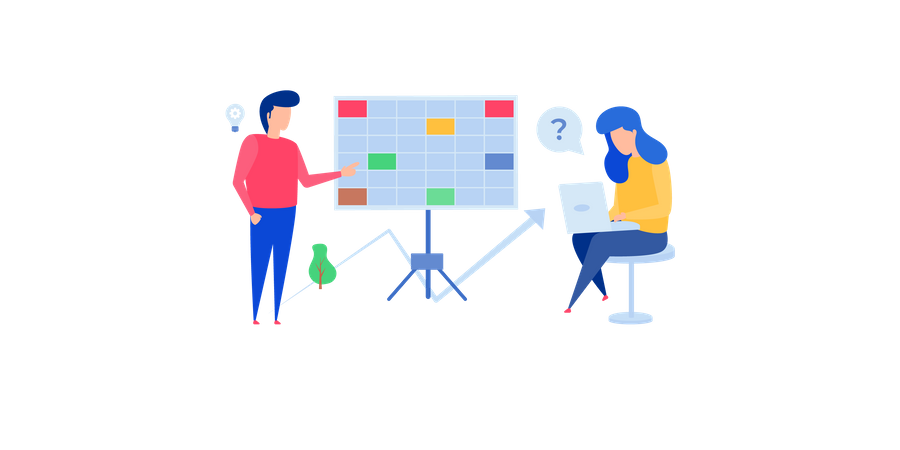 Concept of presentation of business task schedule Illustration