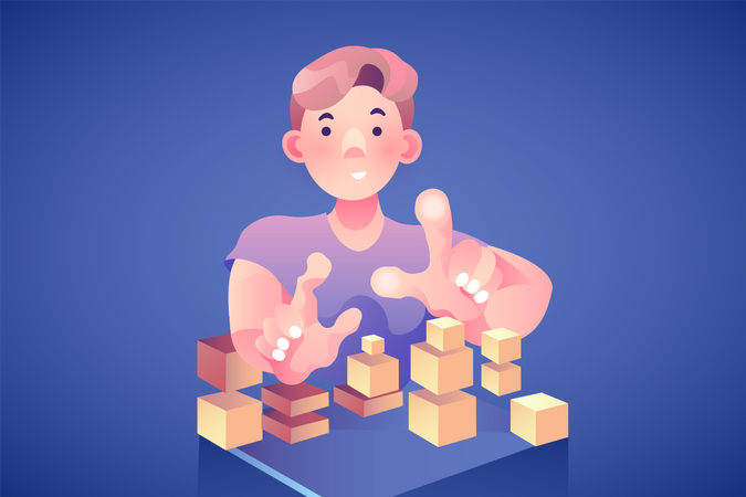 Concept of puzzle or web developer  Illustration