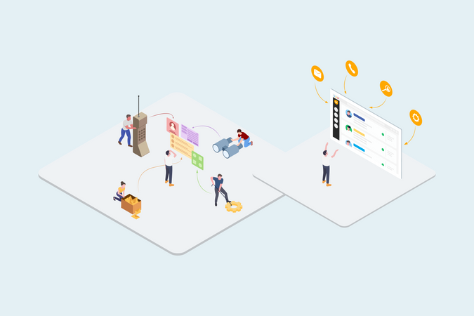 Concept of sales team different roles and responsibilities  Illustration