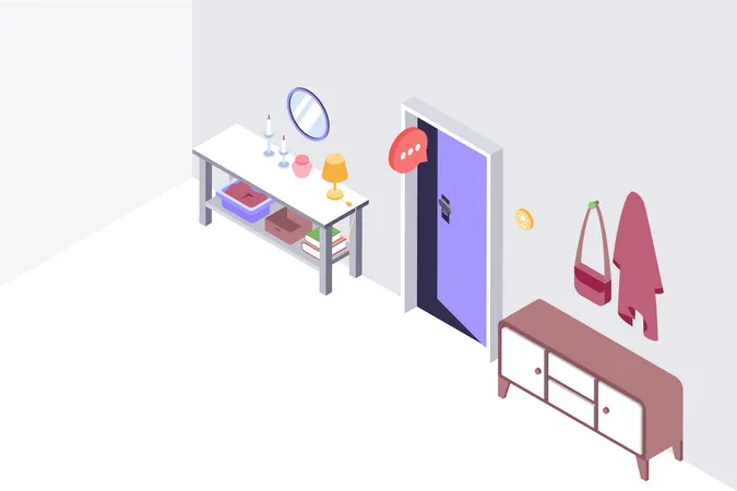 Concept of Status notification by smart house Illustration