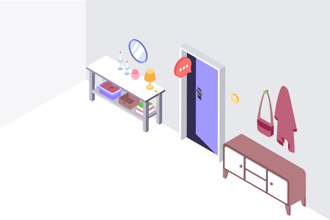 Concept of Status notification by smart house  Illustration