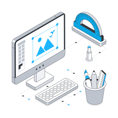 Conception graphique sur ordinateur  Illustration