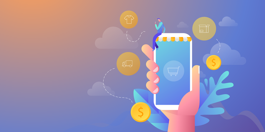 Concepto de compras en línea  Illustration