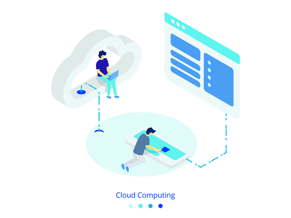 Concepto de computación en la nube  Ilustración