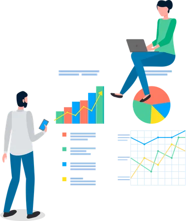 Concepto de estrategia de planificación de marketing y gestión de proyectos. Elegir la forma de atraer clientes  Ilustración