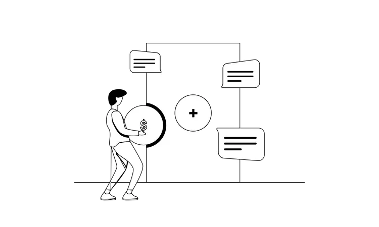 Concepto de financiación de inversiones empresariales  Ilustración