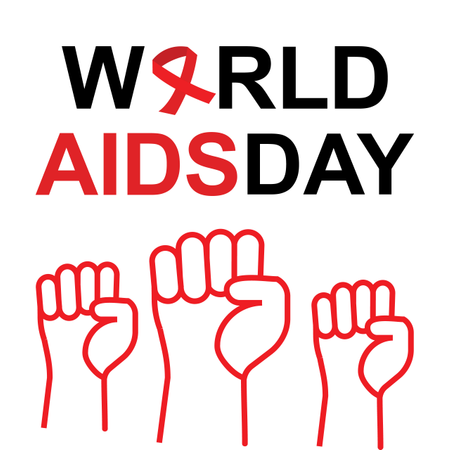 1 de diciembre Concepto de ilustración del Día Mundial del SIDA con cinta de concientización sobre el SIDA. Plantilla de póster o pancarta.  Ilustración