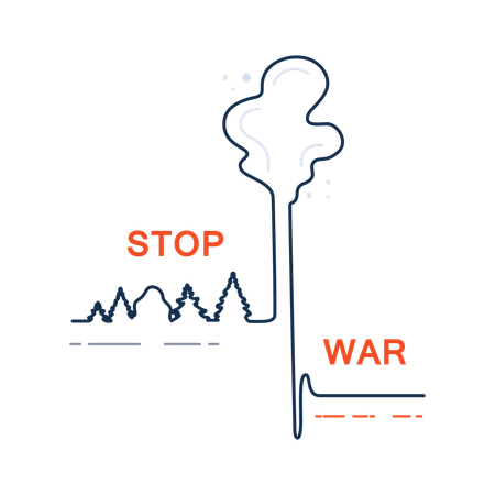 Concepto de movimiento contra la guerra. Paz y no violencia como idea de mundo  Ilustración
