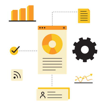 Ilustración de vector de concepto de planificación. Ilustración moderna de vector plano en colores sólidos con tema empresarial.  Ilustración