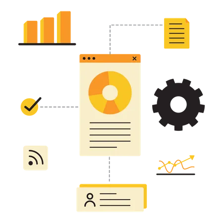 Ilustración de vector de concepto de planificación. Ilustración moderna de vector plano en colores sólidos con tema empresarial.  Ilustración