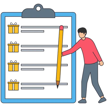 Concepto de lista de entrega y planificación logística estratégica  Ilustración