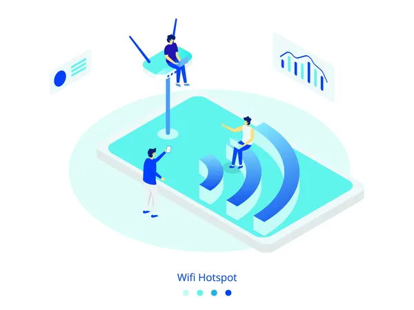 Concepto de punto de acceso Wifi  Ilustración