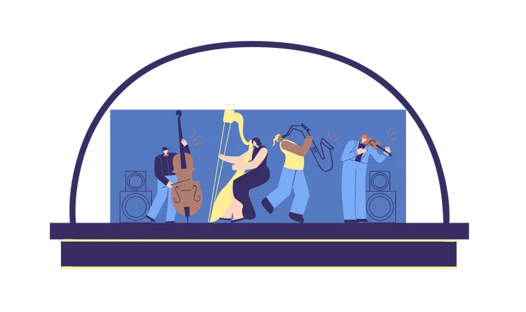 Concert Scene Classic Music People  Illustration