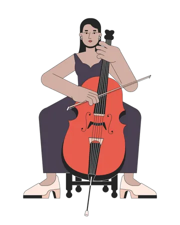 Fille de violoncelle de concert  Illustration