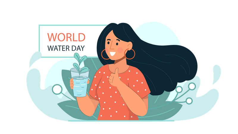 Concientización sobre el día del agua  Ilustración