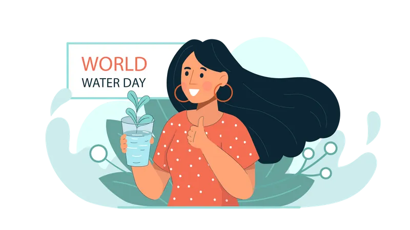 Concientización sobre el día del agua  Ilustración