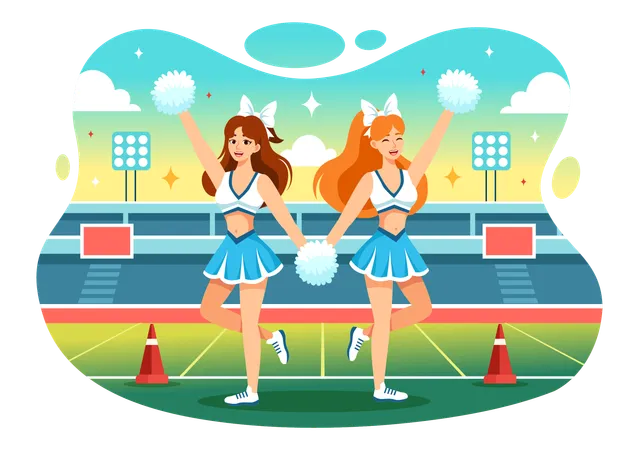 Concours de pom-pom girls  Illustration