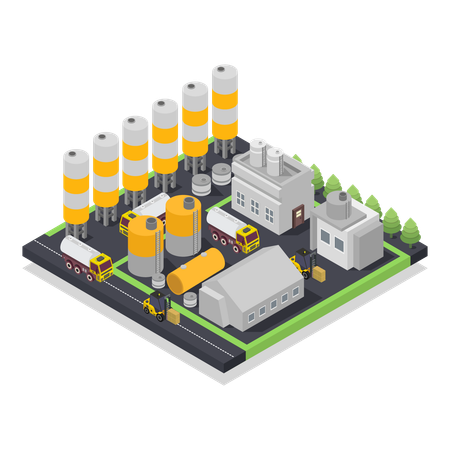 Concrete cement production  Illustration