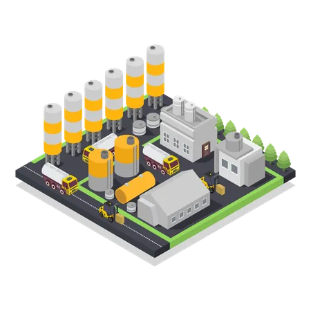 Concrete cement production  Illustration