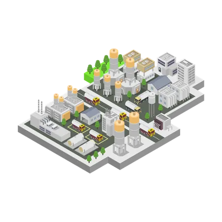 Concrete factory  Illustration