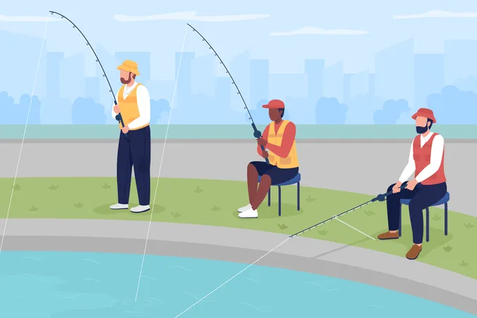 Competencia de pesca  Ilustración