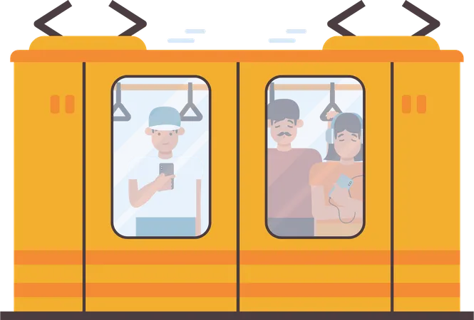 Conditions publiques dans les trains publics  Illustration