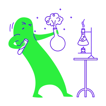Conduct chemistry experiment Illustration
