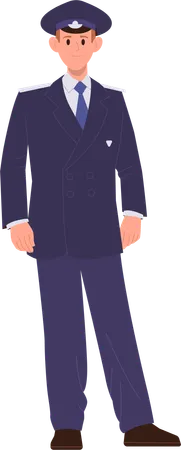 Conducteur de train en uniforme fournissant un service ferroviaire  Illustration