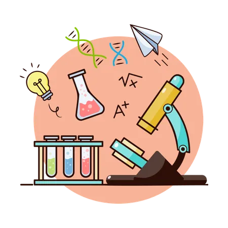 Conducting chemical experiments  Illustration