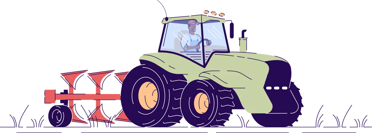 Conductor de tractor  Ilustración