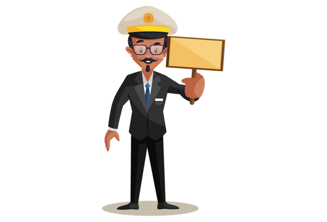 Conductor Holding Blank Board  Illustration