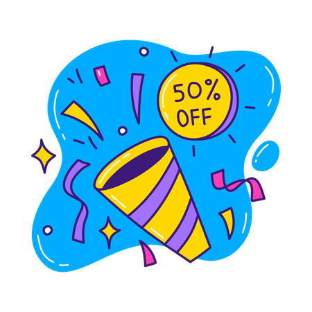 Cone Explosivo com 50% de desconto  Ilustração