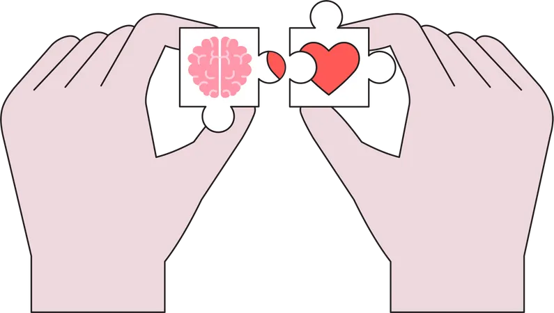 Conecta el cerebro con el corazón  Ilustración