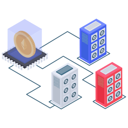 Conectividad del servidor ethereum  일러스트레이션